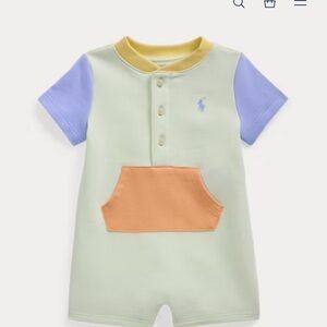 Ralph Lauren Colorful Baby Romper with Pocket
